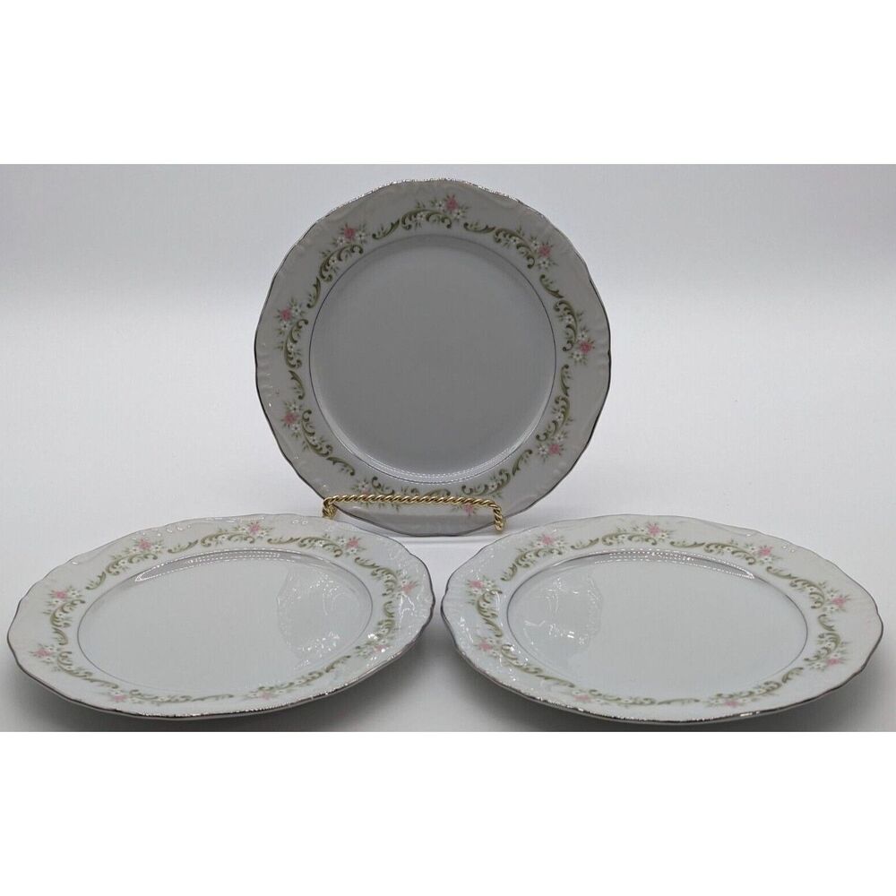 Fine China of Japan, Charmaine, Floral, Set of 3 Bread Plates EUC Vintage READ